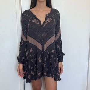 Free People Floral Mini Dress with Pockets